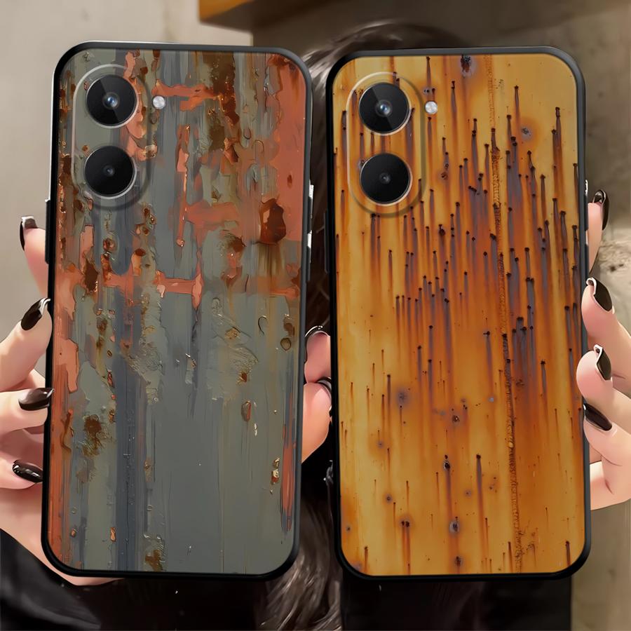 Ретро Чехол с ржавыми пятнами для Realme C25 C21 C33 C35 C53 C55 GT Master Neo2 12 14 C15 C12 Nazro 50 50i P3 Ultra 11 Pro Чехол для телефона