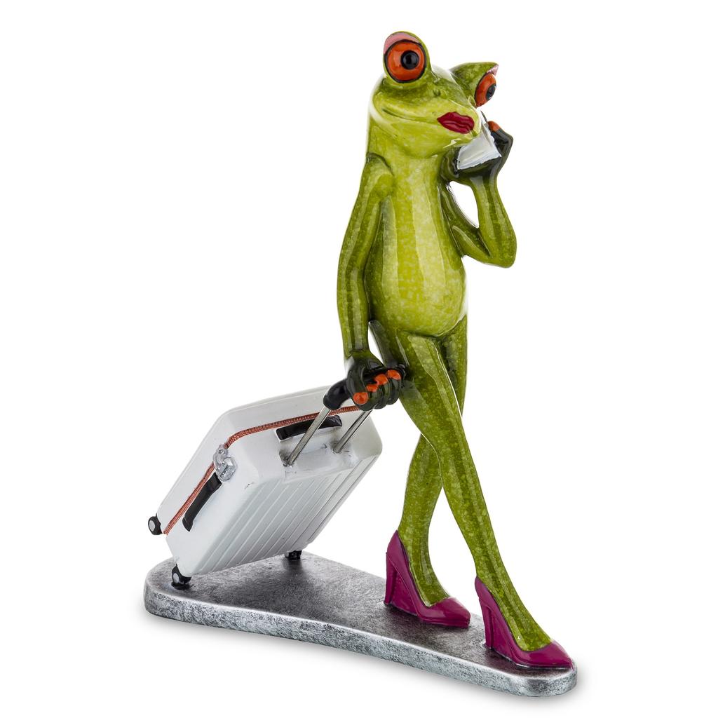 Figurine - Traveler Frog with Suitcase 18.5cm