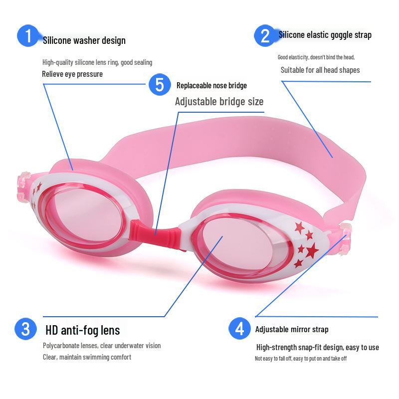 Детские очки для плавания с высокой четкостью и водонепроницаемостью, в коробке, для мальчиков и девочек