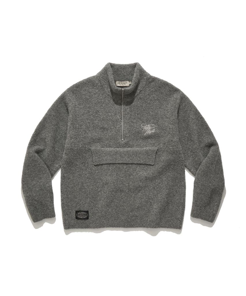 HELEMENT Pebble Half Zip Knit (Grey)