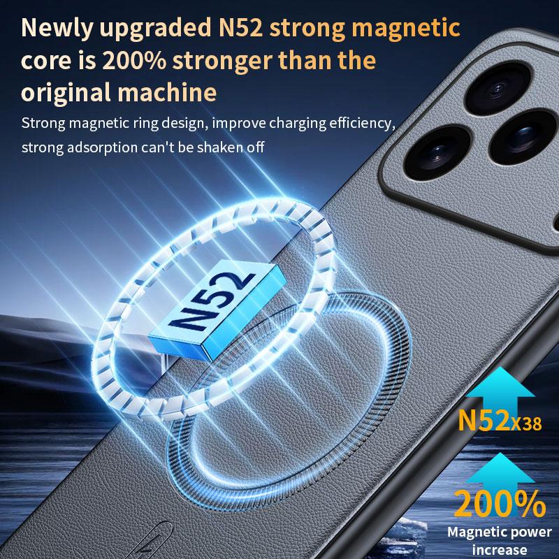 Простой Тонкий Однотонный Кожаный Сильный Магнитный для Magsafe Магнитный Чехол для Телефона для iPhone 17 Air 16 15 14 Plus 13 Pro Max Противоударный Чехол