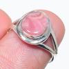 Ювелирное кольцо из чистого серебра 925 пробы с натуральным родохрозитом ручной работы S.6 n1A75