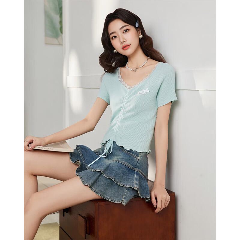 IEF French Style Women's Short Knitted Top