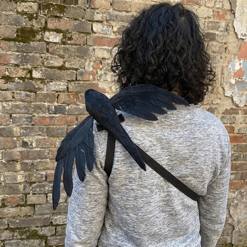 with Shoulder Strap Lifelike Crow Realistic Cosplay Costume Halloween Simulation Crow  Party