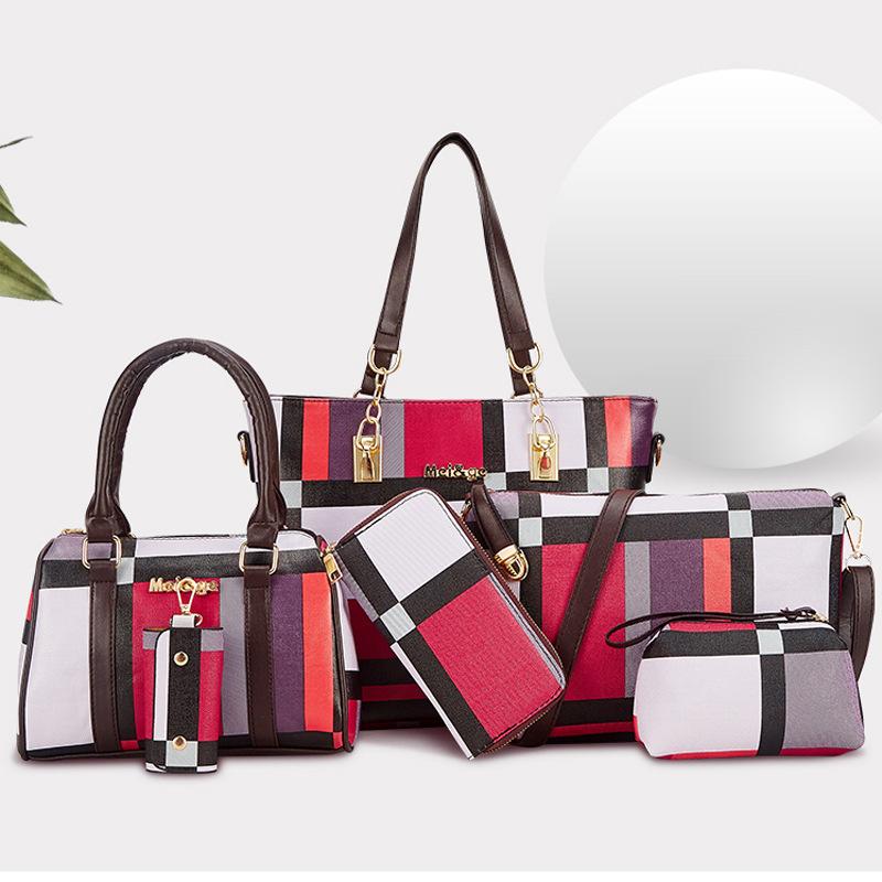 Новая женская сумка контрастного цвета в клетку, сумка-мессенджер, большая вместительная сумка на плечо для поездок на работу, комбинированная клетчатая сумка через плечо, женская
