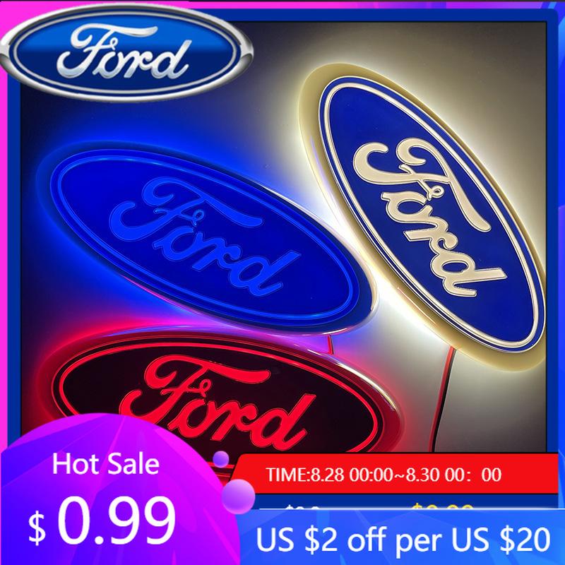 Car Sticker 2026 LED Light Logo Sticker for Ford Explorer F150 F250 Focus Mondeo Front Badge Tail Decals Car Styling Rear Emblem