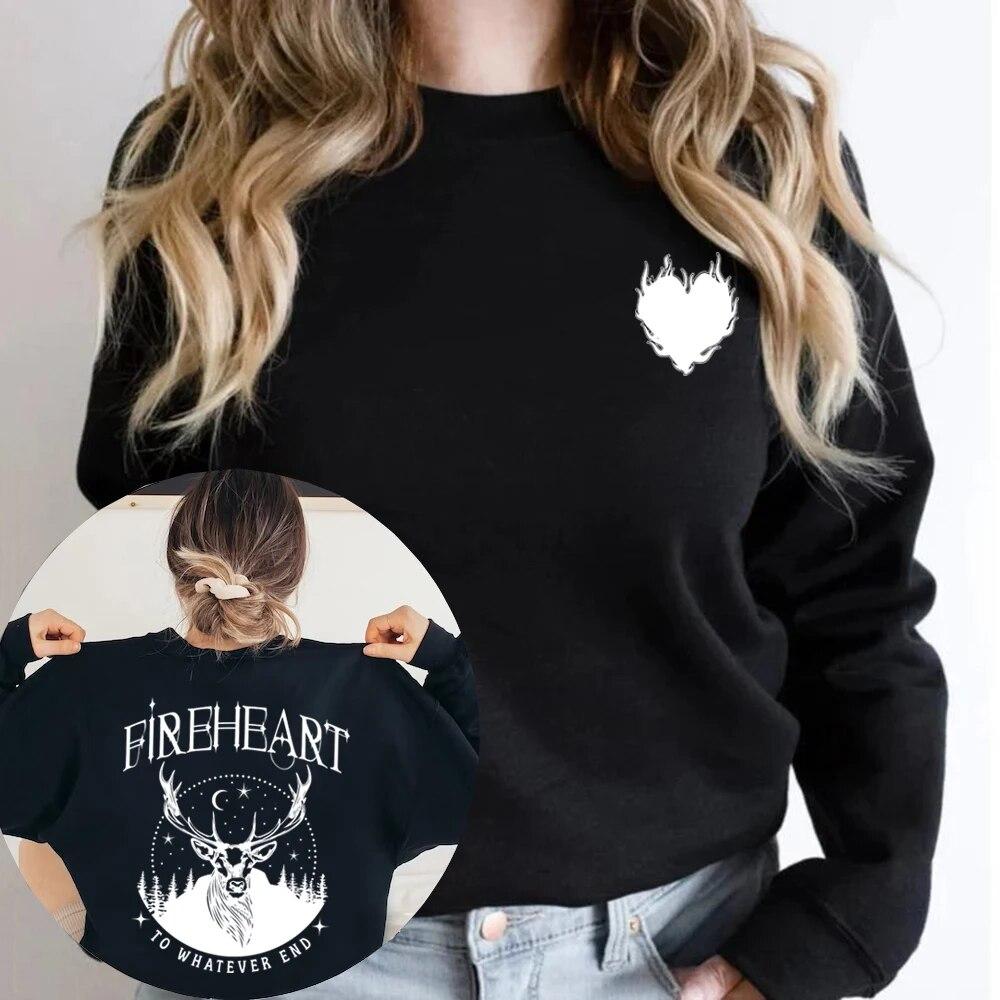 Толстовка Fireheart To Any End Aelin Galathynius, толстовка с капюшоном «Стеклянный трон», женская одежда, пуловер SJM Acotar Merch