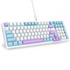 Игровая клавиатура Silver Wood Switch Механическая USB Проводная Английская 99 Полноразмерная Горячая Серебристая Механическая Игровая Клавиатура с Одноцветной Полноразмерной Клавишей