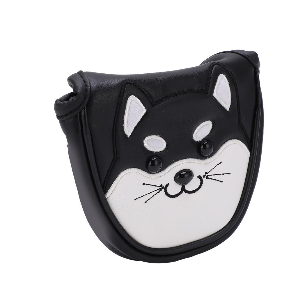 PU Leather Golf Putter Head Covers with Magnetic Closure Waterproof Cartoon Thicken Plush Golf Club