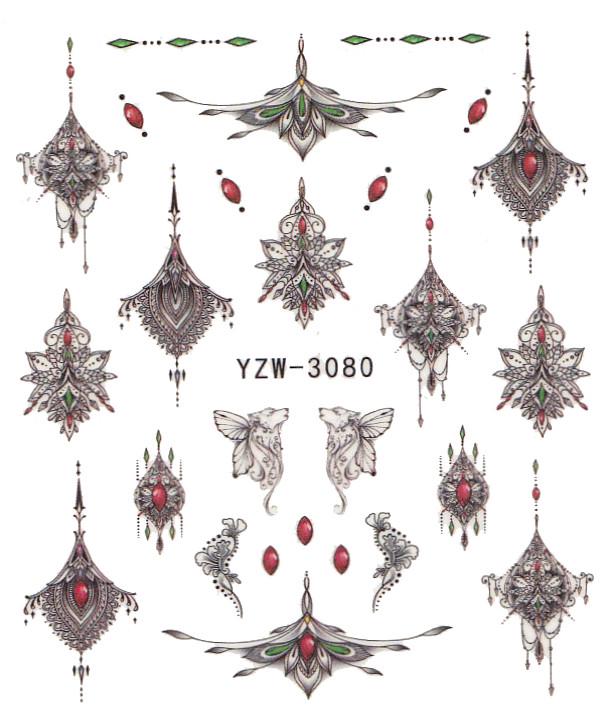 Геометрические и этнические наклейки для ногтей методом аквапереноса для самостоятельного маникюра