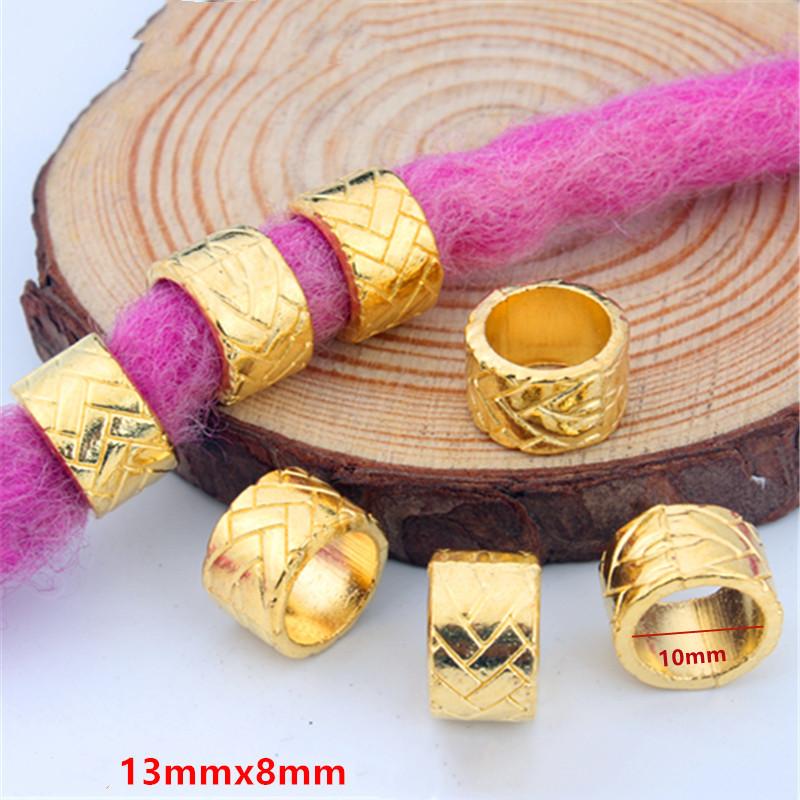 5pcs/bag Silver Metal Hair Rings Braid Dreadlocks Bead Hair Cuffs Dread Tube Charm Dreadlock for DIY Hair Accessaries