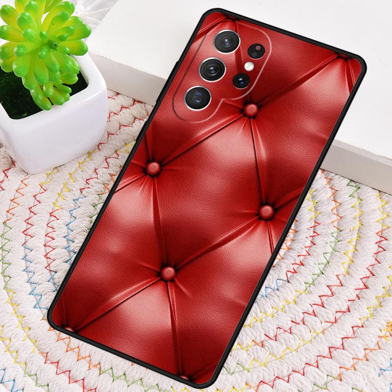 Чехол для телефона с дизайном под красную кожу для Samsung Galaxy note 10 pro S26 S25 S24 S23 S22 Ultra Plus S21 FE S20 Ударопрочный чехол