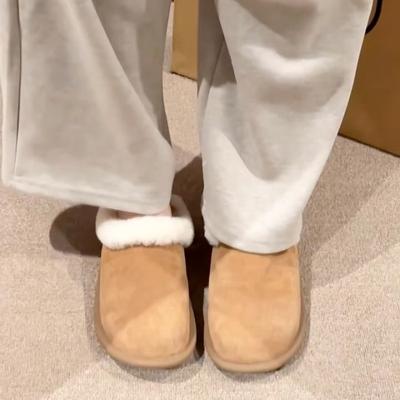 Женская обувь, горячая распродажа, женские туфли на плоской подошве, повседневные туфли на плоской подошве для отдыха на открытом воздухе, женские туфли на плоской подошве с круглым носком и теплыми женскими тапочками