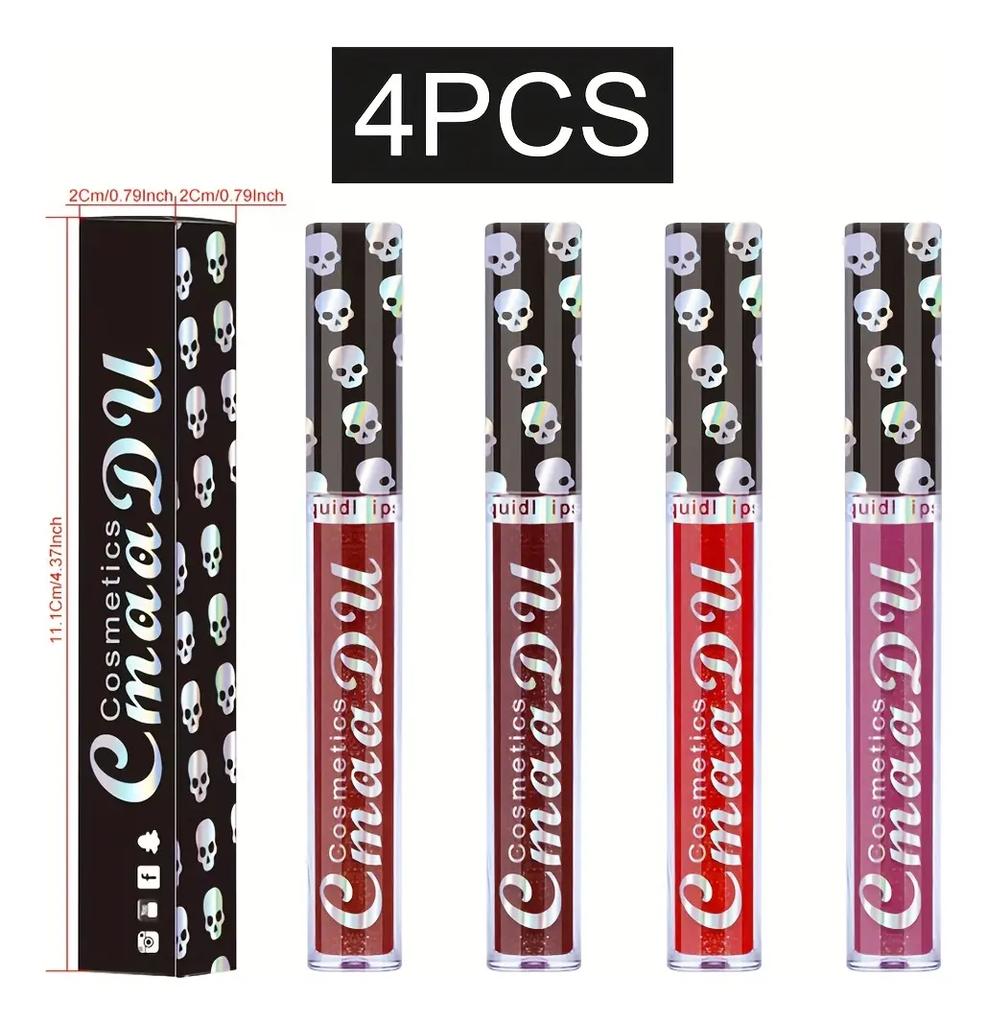 Cmaadu Lip Gloss With 4 Skull Heads Easy To C