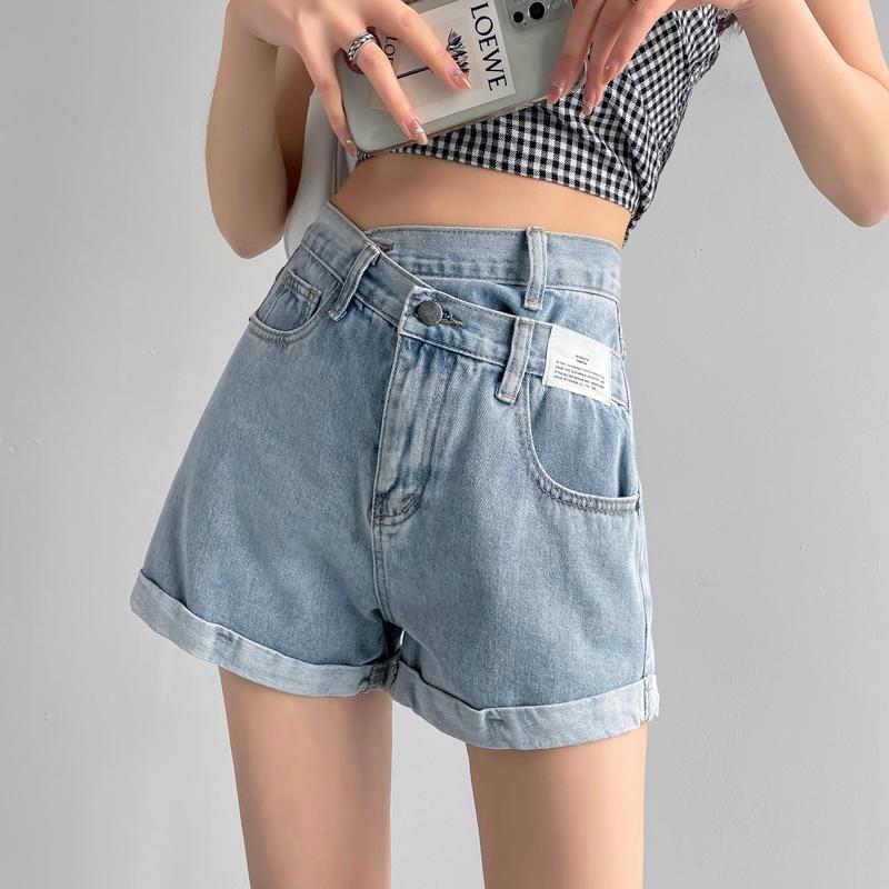 Джинсы с высокой талией, женские летние свободные джинсовые шорты, модные прямые брюки с пятью точками, Y2K, одежда, низ