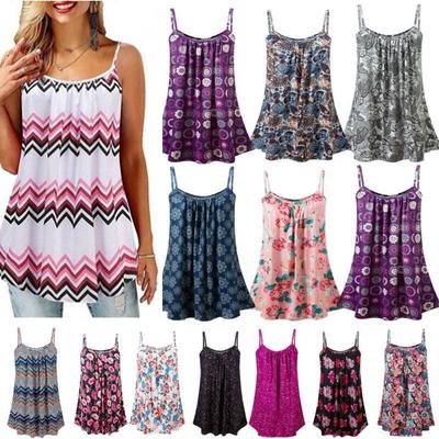 Топ на бретельках на спагетти, женские повседневные рубашки с цветочным принтом больших размеров, летняя уличная футболка с открытыми плечами