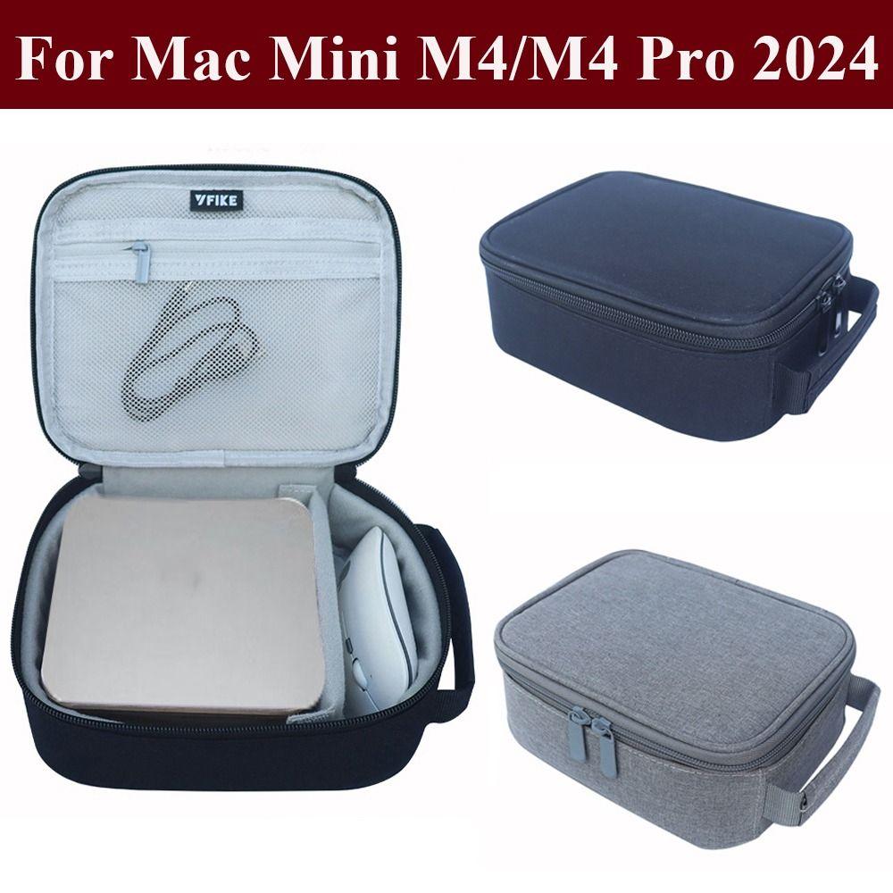 Portable Protective Case with Mesh Bag Host Organizer for Mac Mini M4/M4 Pro 2024 Computer