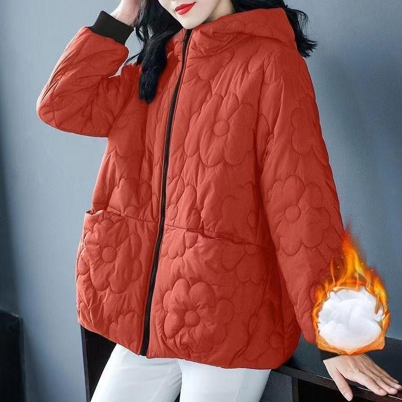Женская хлопковая куртка с капюшоном, тонкая женская одежда, зимняя, утепленная, модная, свободная, однотонная, на молнии, куртка для поездок на работу в стиле Харадзюку