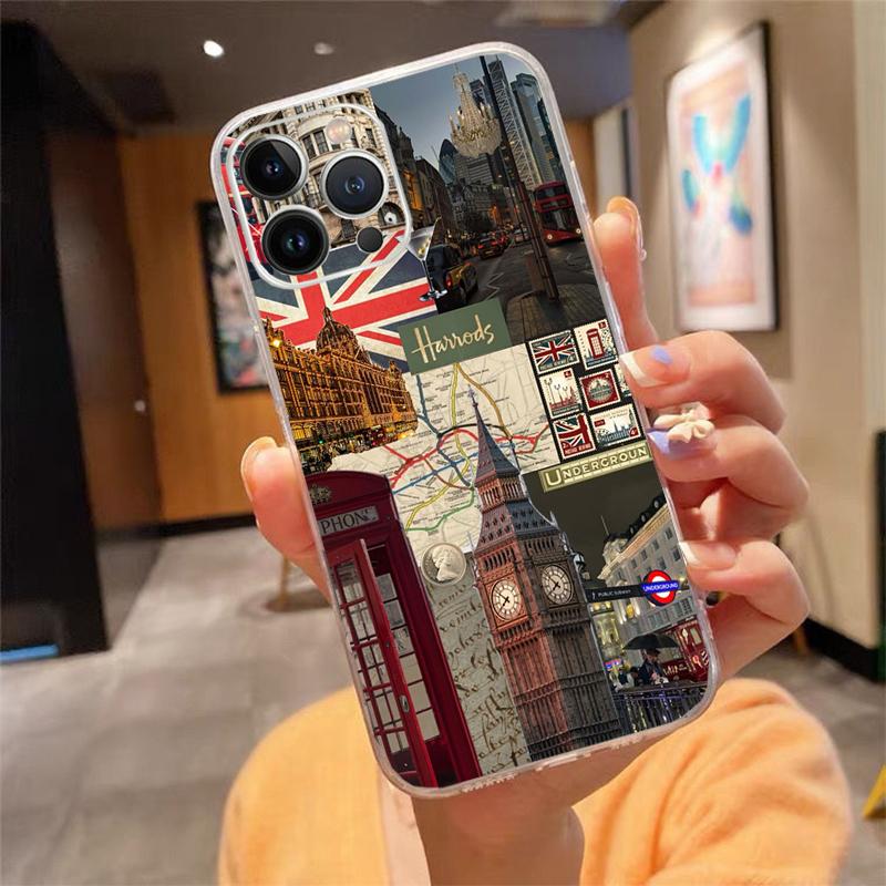 Лондонская эстетика Чехол для телефона Carcasa Funda Для iPhone 17 Pro Max Air 16 15 14 13 Pro Max 15 16 Pro 15Plus Чехол