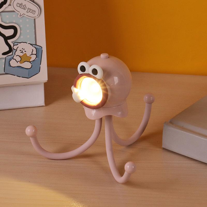 Креативный забавный ночник в виде осьминога, мультяшный мини-светодиодный фонарь для детской спальни, прикроватная лампа, переносная настольная лампа, игрушка в подарок