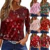 Women's T Shirt Christmas Print 3/4 Sleeve Daily Weekend Fashion Basic Round Neck Regular Top