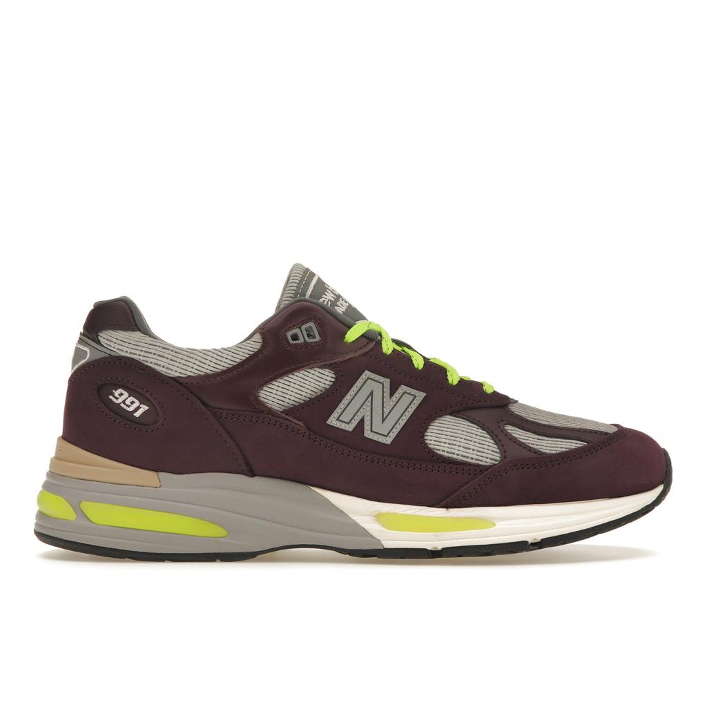 Patta X New Balance 991v2 Made In England Pickled Beet Unisex Sneakers Red Safety-Yellow Winetasting U991PD2