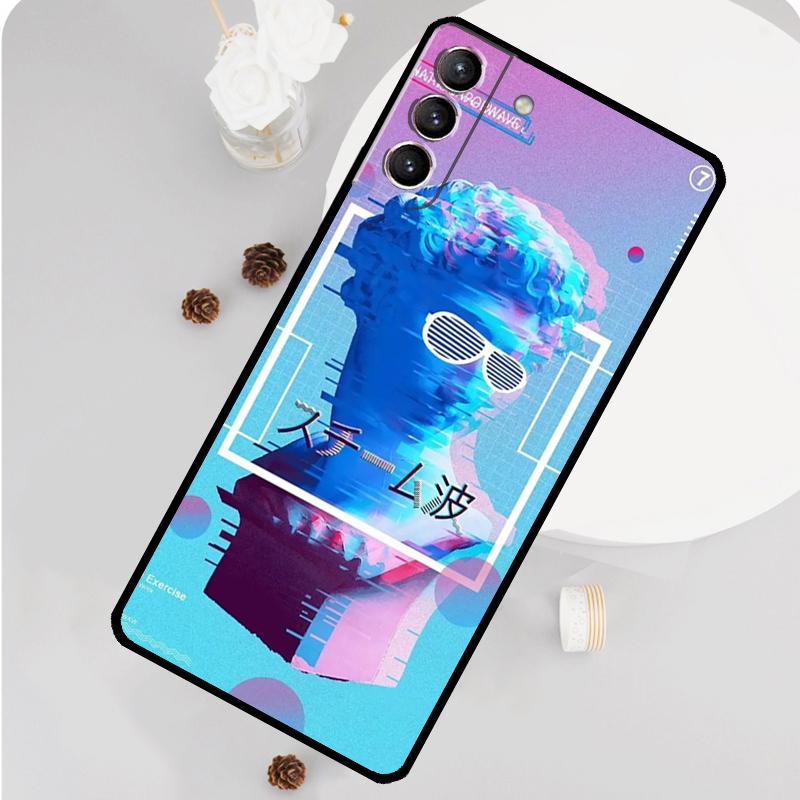 Чехол для телефона "Большая волна" в стиле ретро-киберпанк для Samsung Galaxy S26 S25 S24 S20 S21 S22 S23 Ultra S10 Plus S25 FE Funda Cover