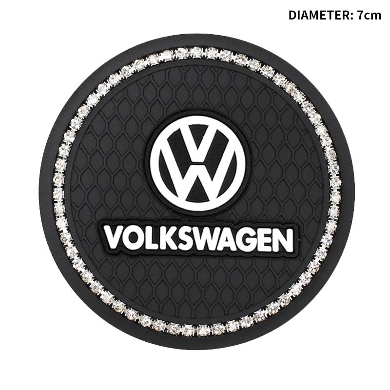 Для автомобиля Volkswagen Подстаканник Держатель для стакана воды и бутылки Алмазный нескользящий коврик Декор для Volkswagen VW R GTI Golf 5 7 Caddy Passat