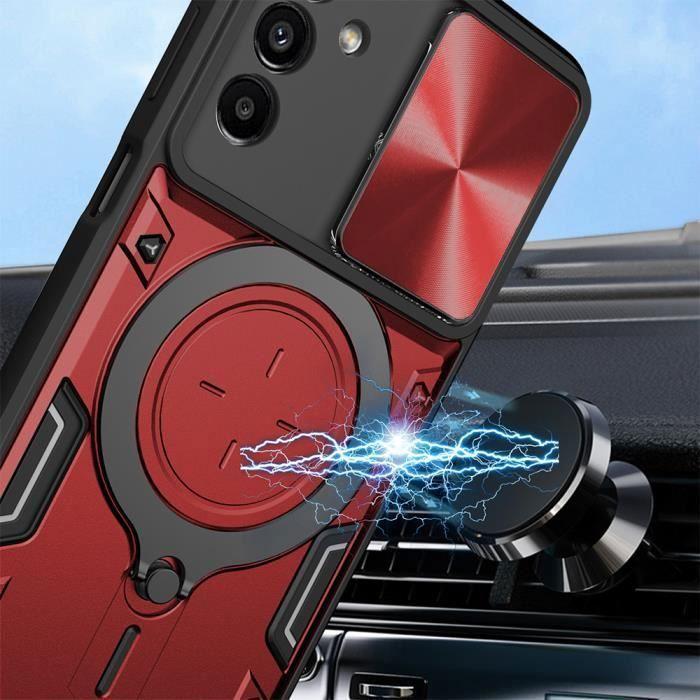 Coque de protection - BOOLING - pour Samsung Galaxy A04s - Rouge - Antichoc Rigide - 2 Verres Trempés