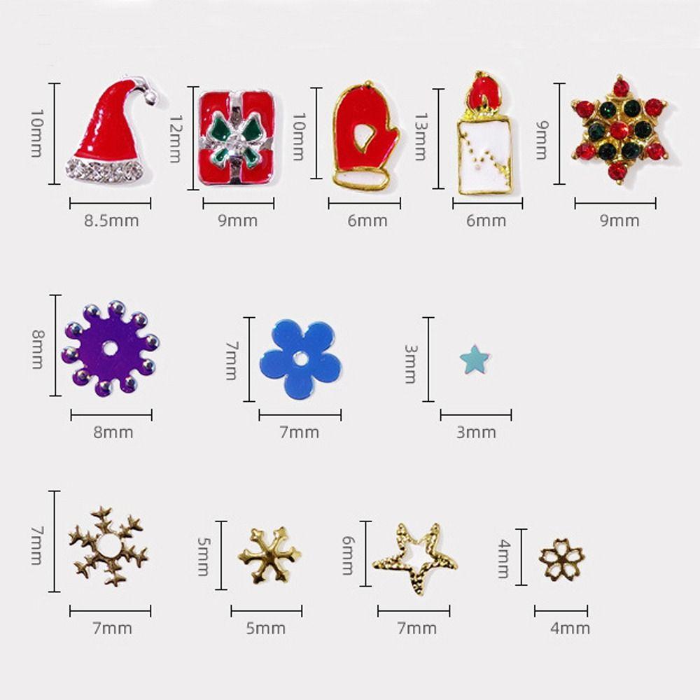 Elk Santa Claus 3D Rhinestones Manicure Accessories Christmas Nail Art Decorations Jewelry Tools