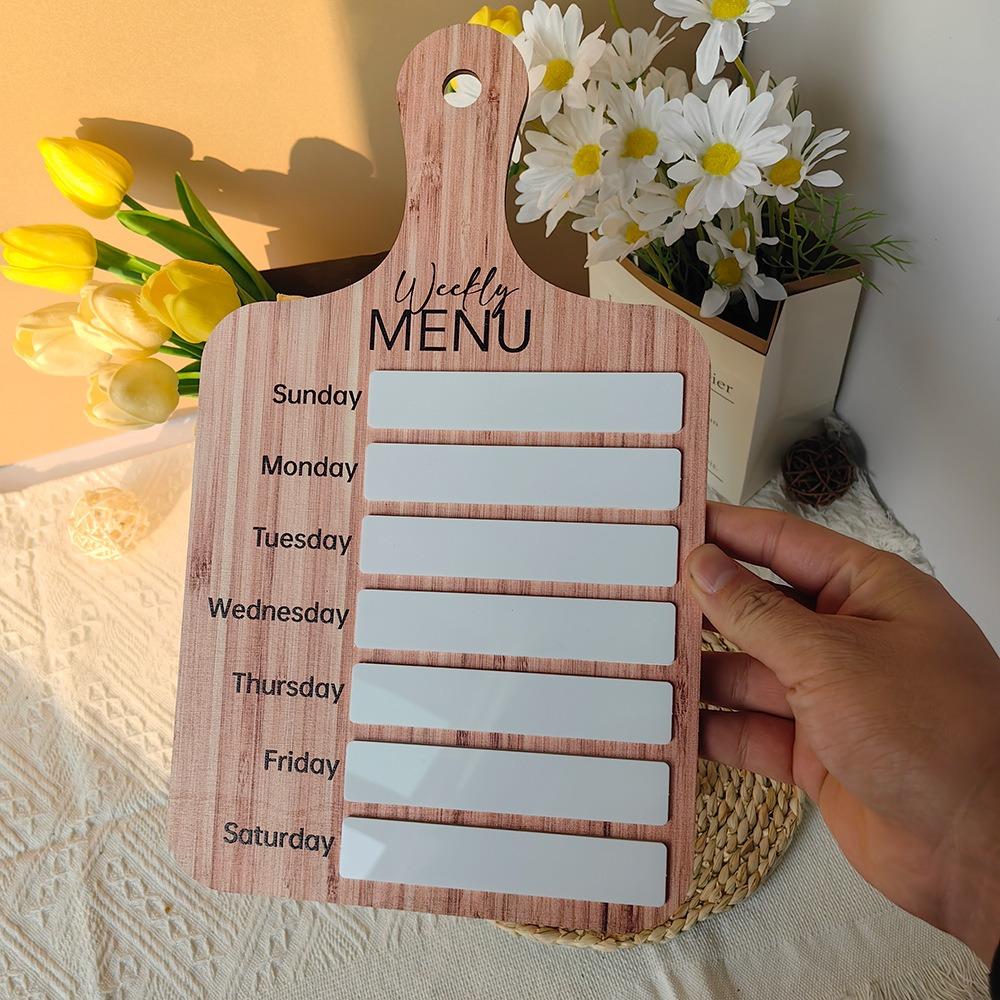 Wood Fridge Meal Planner with Pen Meal Prep Board Weekly Food Menu Board  Dinning Tale