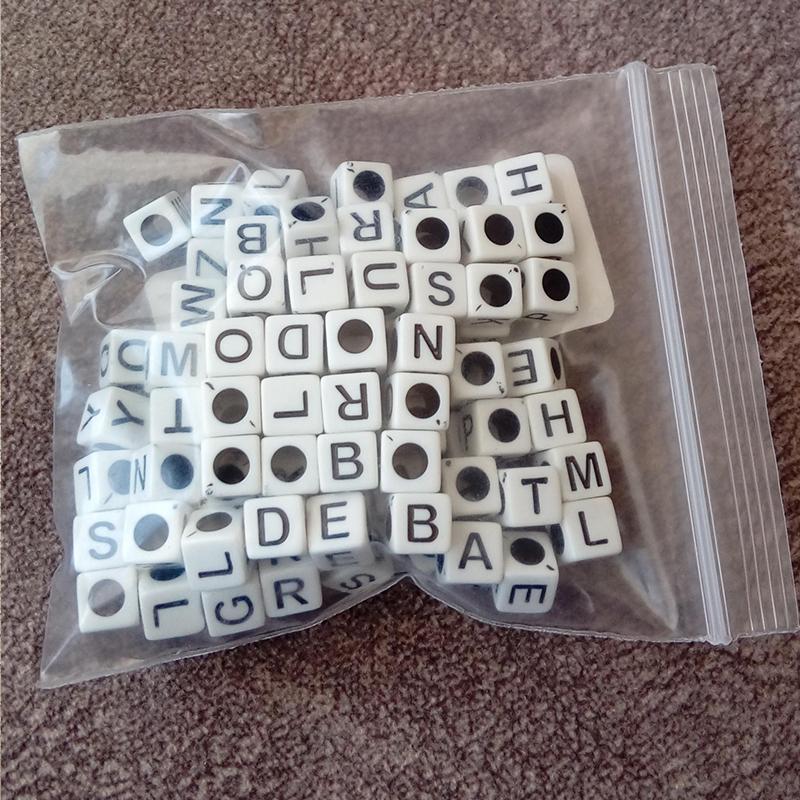 Mixed Letter Acrylic Beads Round Flat Alphabet Digital Cube Loose Spacer Beads For Jewelry Making Handmade Diy Bracelet Necklace