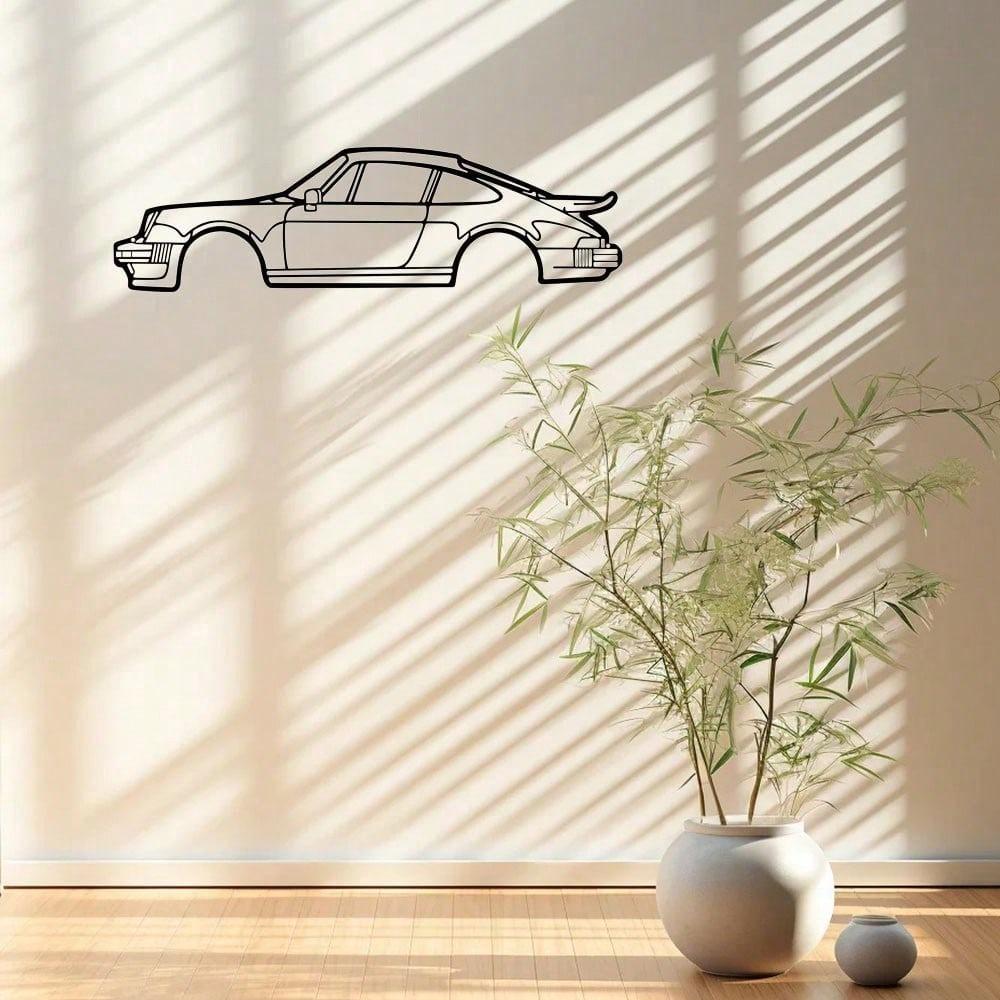 Металлическая скульптура Настенное искусство Porsche 911 Turbo, Креативное Железное Украшение для Дома, Уникальный Автомобильный Подвесной Орнамент для Декора Внутренней Гостиной