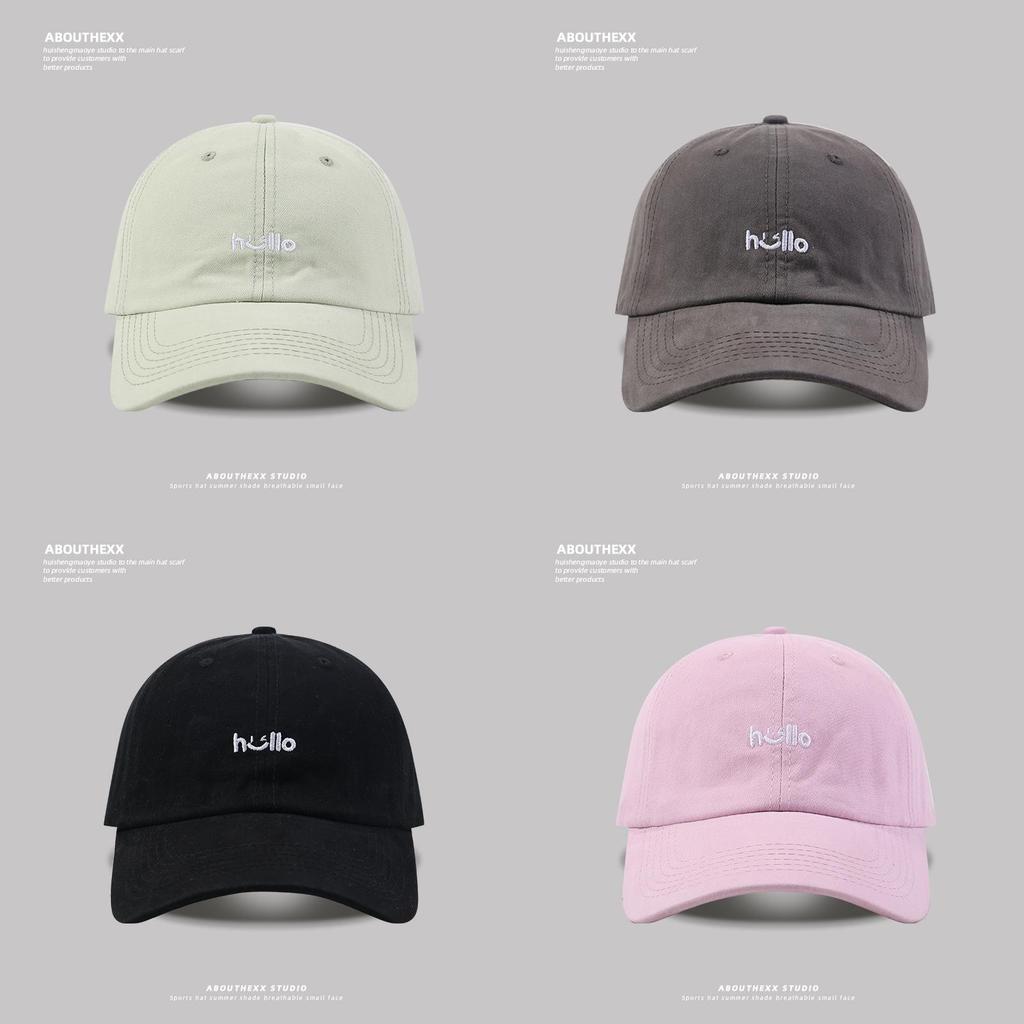 Hello Embroidered Baseball Cap For Girls Spring Summer Sun Protection Cotton Female Hat