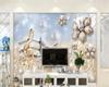 Photo 3d Wall Mural Fashion Modern Simple Flowers Wall Mural Diamond Jewelry Backdrop 3d Wallpaper