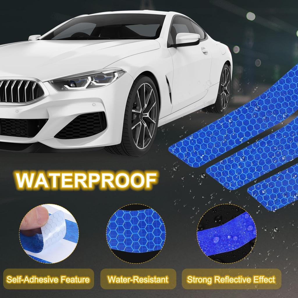 PATIKIL 2 набора светоотражающих полос Ночная высокая видимость Светоотражающая наклейка Водонепроницаемая Предупреждение о безопасности