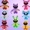 8 Smiling Critters Plush Toys Jumping House Cat Pup Bear Holding Plush Cat Pup Plush Doll Decoration Kawaii Soft Fill Toy Childr
