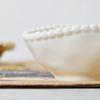 Elegant White Hand-Painted Ceramic Bowl - Small Dinner or Sauce Holder
