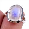 Кольцо из стерлингового серебра 925 пробы с натуральным радужным лунным камнем, размер 6 D4Y13