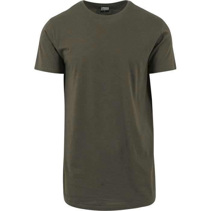 T-shirt long - Urban Classics - HAPED - 100% coton - Vert - Homme