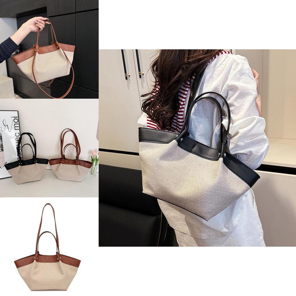 Pu Large Capacity Tote Bag For Women With Color Blocked Pleated Design For Daily Use