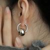 Серьги-кольца из нержавеющей стали с гладкими наконечниками-шариками из CCB для женщин, уникальный дизайн, высокая мода и универсальность