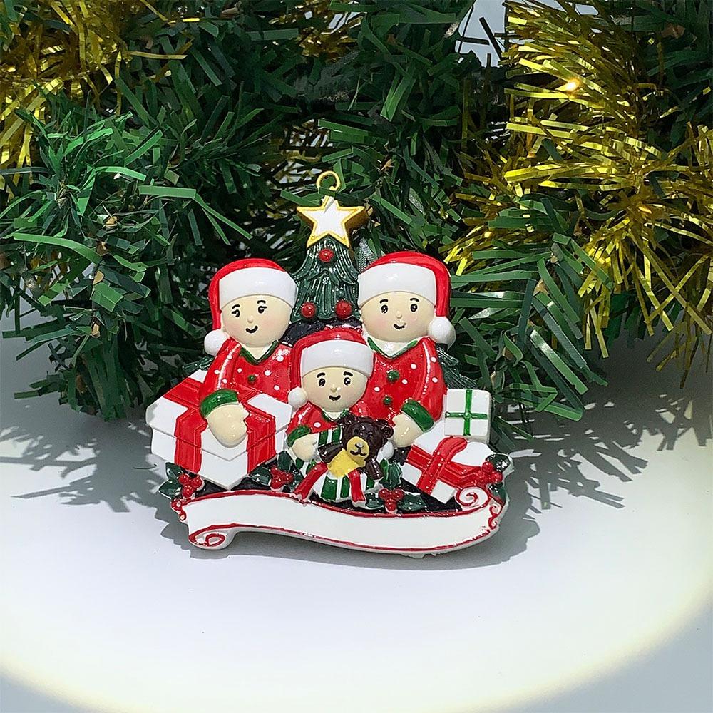 Resin Tree Pendant DIY Xmas Hanging Charm Cartoon Christmas Ornament Holiday Decor