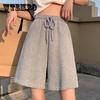 Спортивные шорты женские летние большие размеры свободные прямые с высокой талией тонкие повседневные широкие брюки с пятью точками шорты для бега для женщин