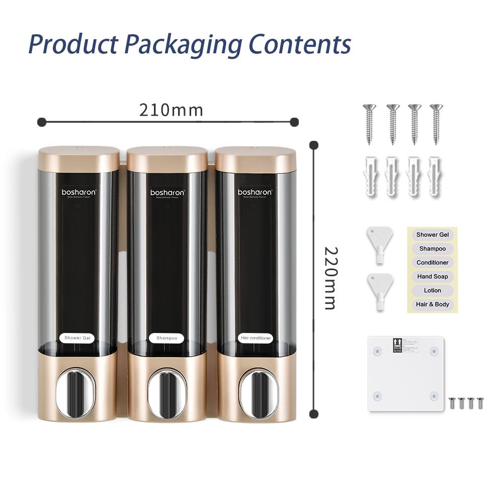 Bosharon High Quality Abs Plastic Refillable Wall Mount Soap Dispenser Hotel Manual Liquid Soap Dispenser Sink Soap Dispenser