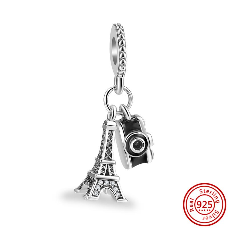 Sterling r Dreamcatcher Feathers Wing Heart Camera Angel Sweet Beads Fit Original  Charms Bracelet Women Jewelry