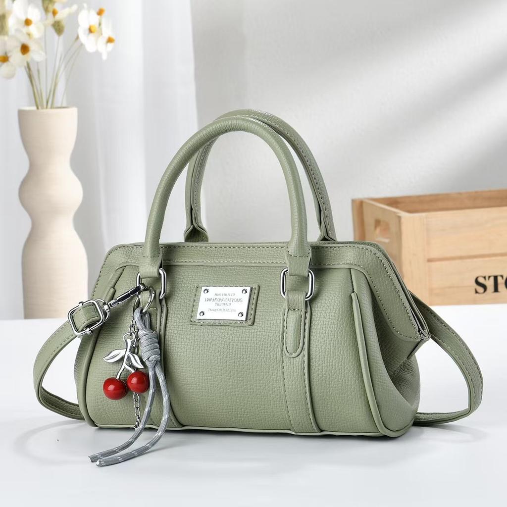 New tote bag solid color and large capacity texture shoulder crossbody pu women's bag