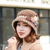 Women's Classic Wool Fisherman Hat with Floral Accent for Autumn and Winter