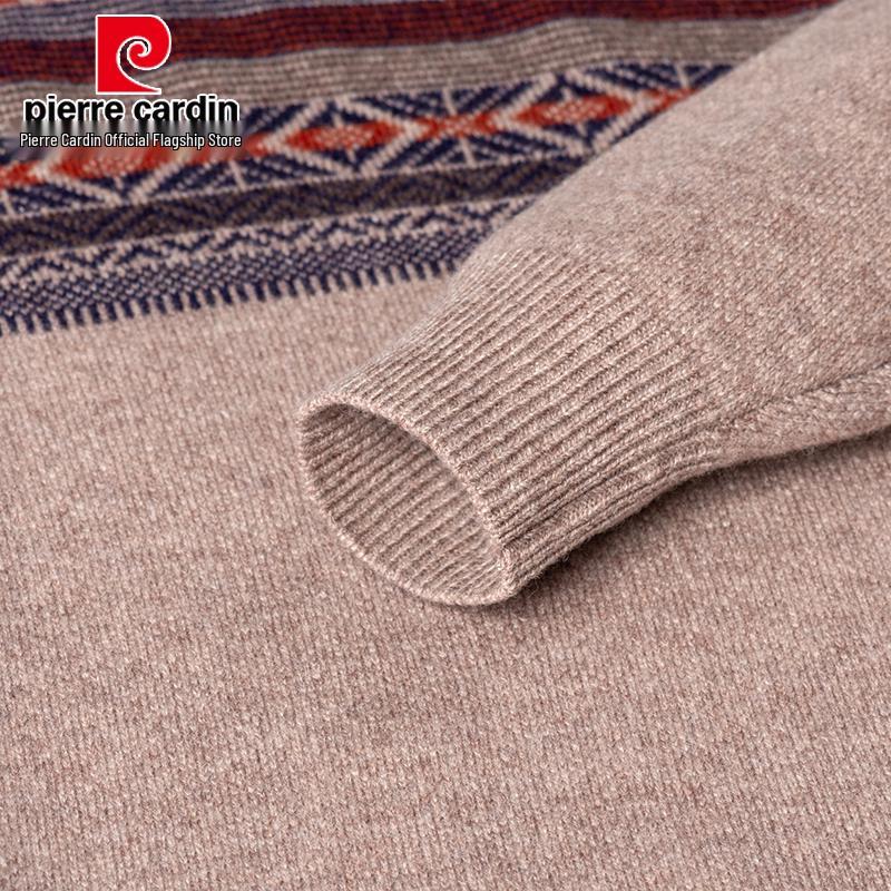 Pierre Cardin Men's Thickened 100% Wool Crew Neck Sweater