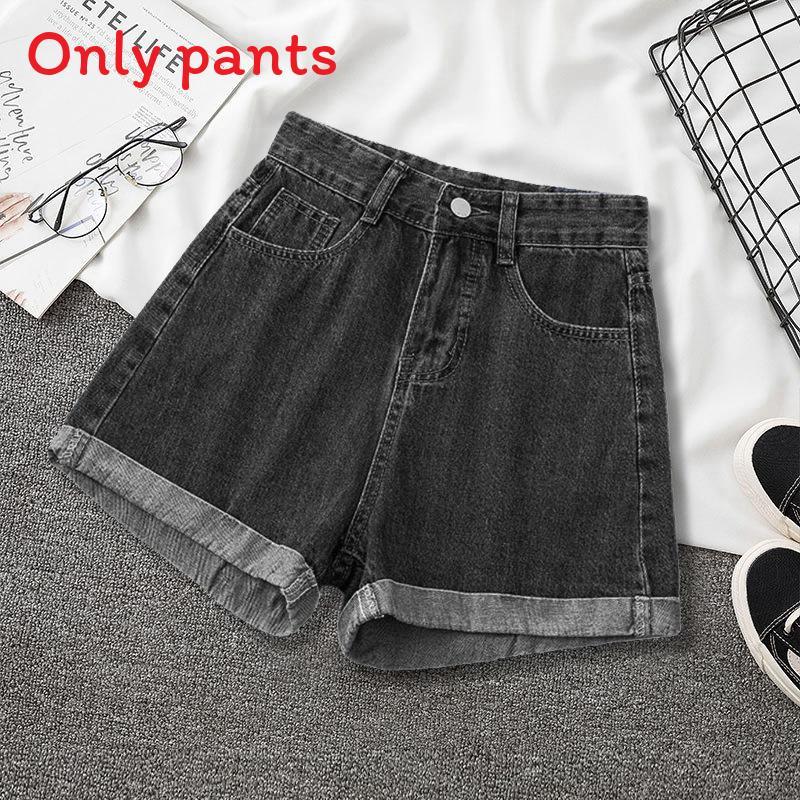 Basic Cotton Denim Shorts For Women Summer High Waist With Rolled Edges Casual Wear